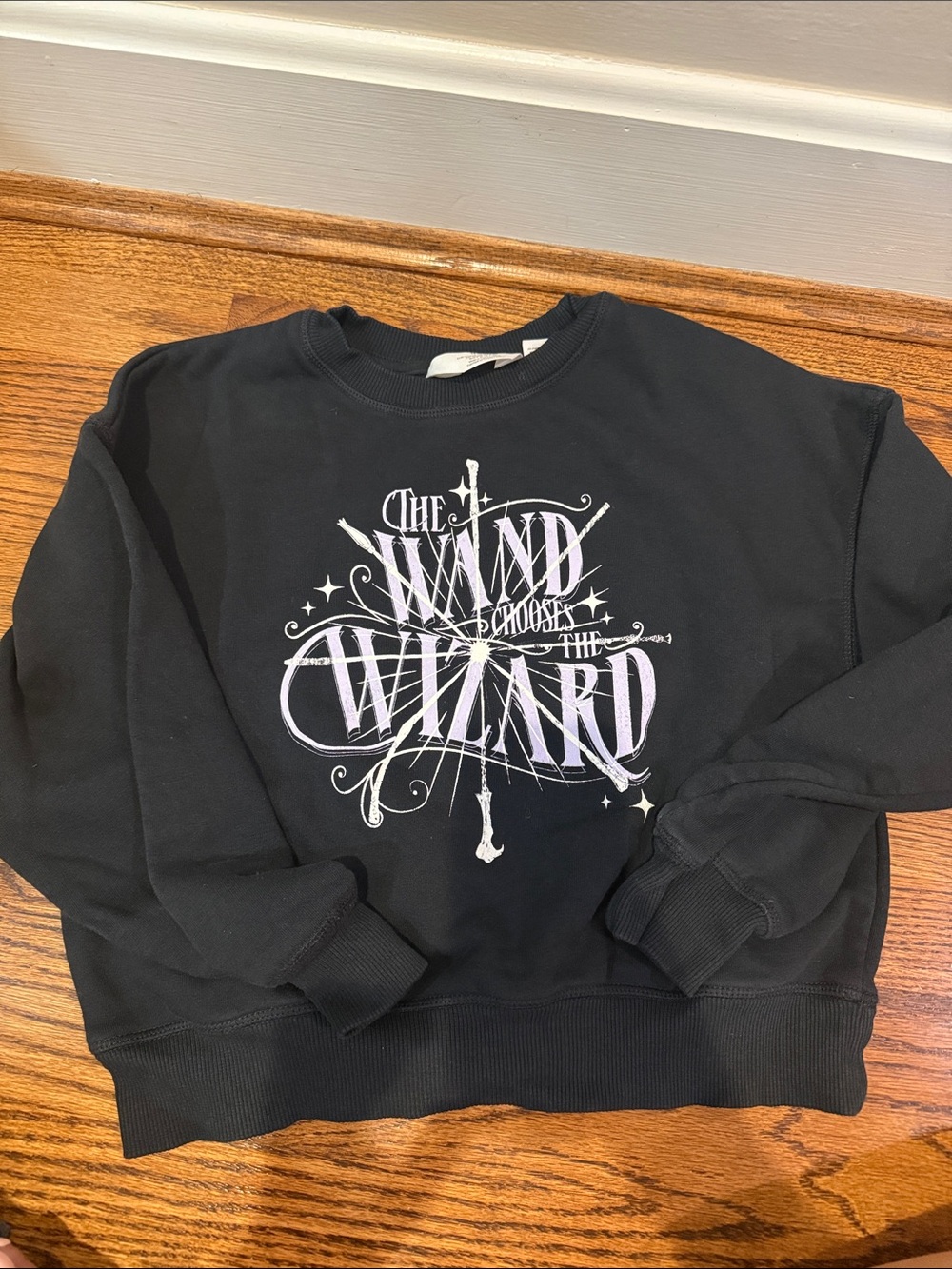 H&M Black Crewneck Harry Potter Sweatshirt - the Wand chooses the wizard